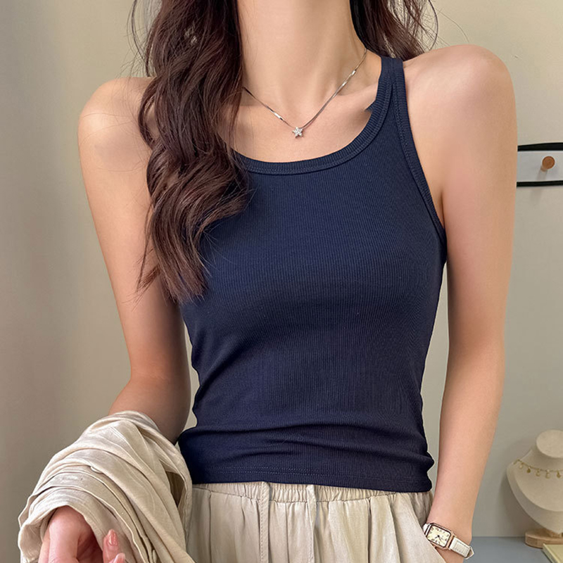 Tank Top Ribbed - Basic geribbeld gebreid tanktop dames zomer