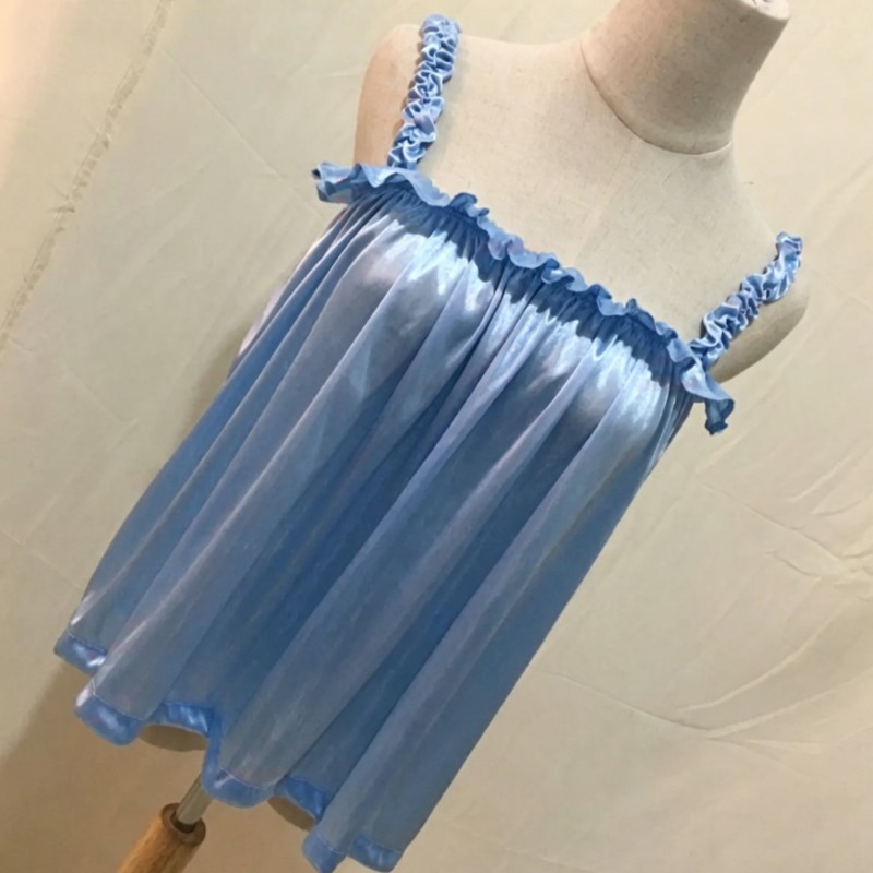 Suspender Tank Top - Zomerse zachte zijdezachte glanzende geruite spaghettiband